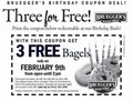 Bruegger's - Three Free Bagels